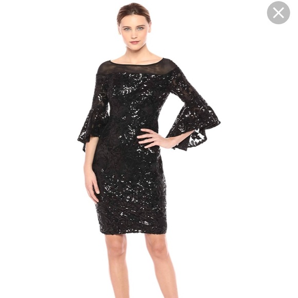 bell sleeve sequin dress